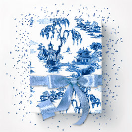 Pagoda Garden in Blue Porcelain Presentpapper