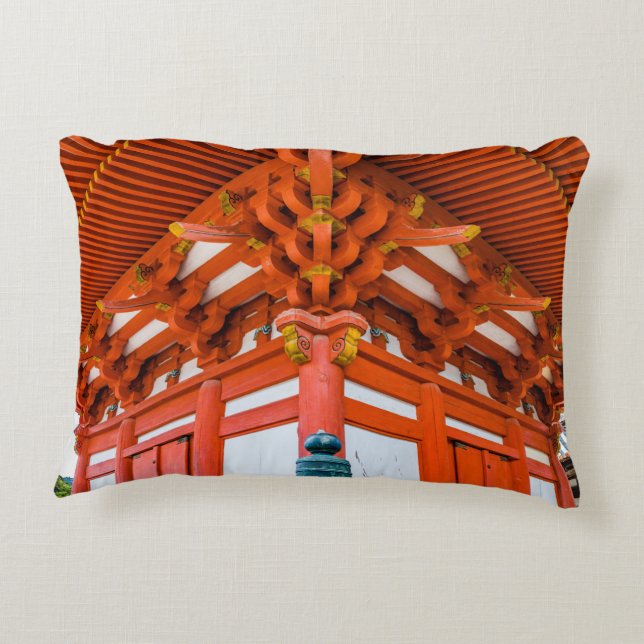 Pagoda grund uppåtgående perspektiv, Miyajima Prydnadskudde (Baksidan)