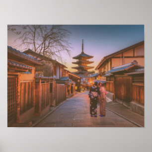 Pagoda i Dusk i Kyoto Japan Poster