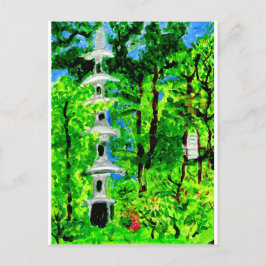 Pagoda i lush vår-vykort vykort