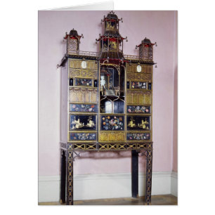 Pagoda-kabinett i stil i Thomas Chippendale Hälsningskort