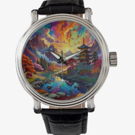 Pagoda och Färgad Landscape eWatch Watch Watch Armbandsur
