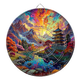 Pagoda och Färgad Liggande Dartboard Darttavla