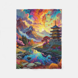 Pagoda och Färgad liggande Fleecefilt