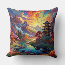 Pagoda och Färgad liggande Kudde