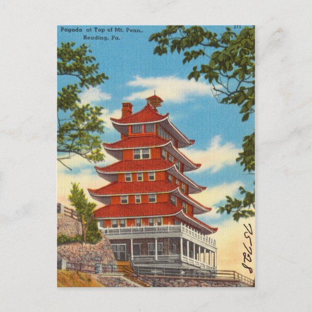 Pagoda on Mt. Penn, Reading, Pennsylvania Vykort (Framsida)