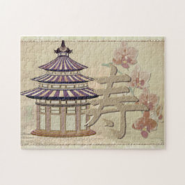 Pagoda Ro Mixed Media Oriental Pussel