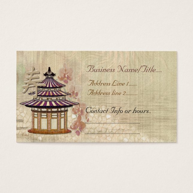 Pagoda Ro Mixed Media Oriental Visitkort (Framsidan)