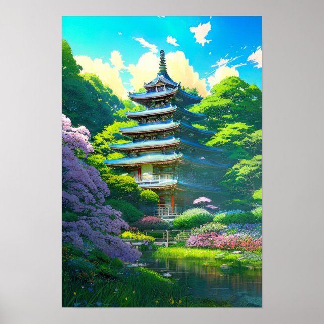Pagoda Serenity, Wooden Oasis Poster (Framsidan)