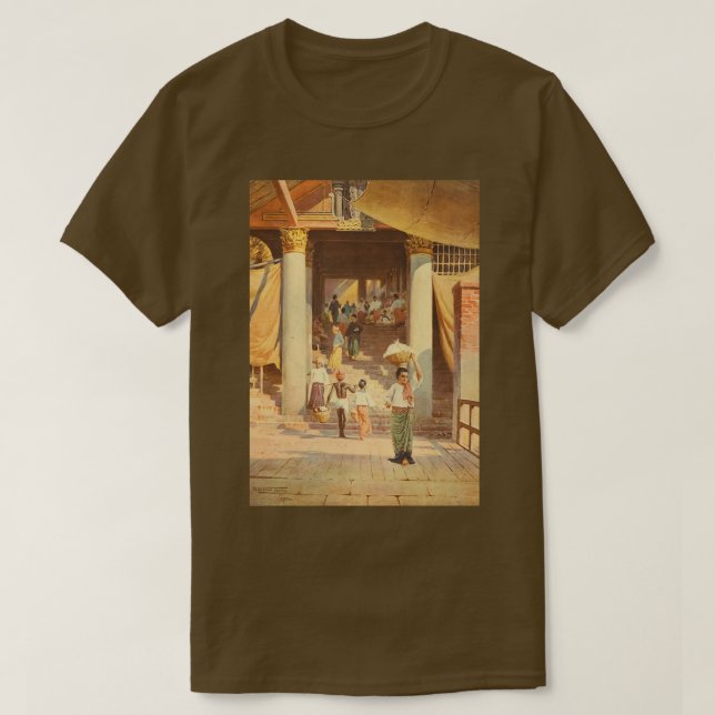 Pagoda Steps Rangoon Yangon från bok x27 T Shirt (Design framsida)