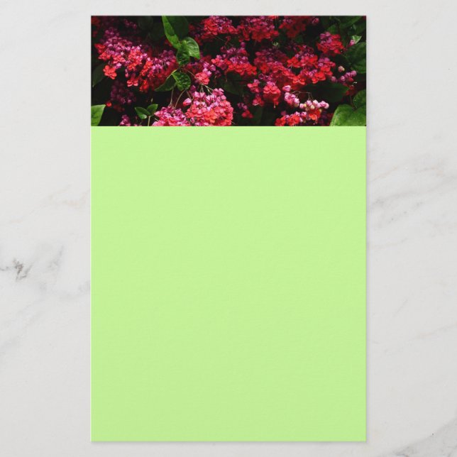 Pagodblommor Färgglada Röda och Rosa Brevpapper (Framsida)