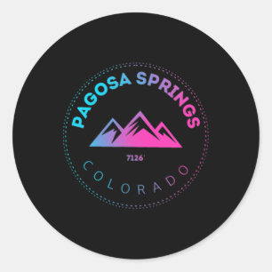 Pagosa Springs Colorado Bergstad - Retro Co S Runt Klistermärke