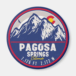 Pagosa Vår Colorado Retro Sunset Mountain Magnet