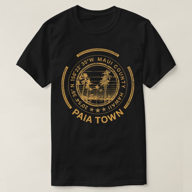 Paia Town Hawaii Maui Retro T Shirt (Design framsida)