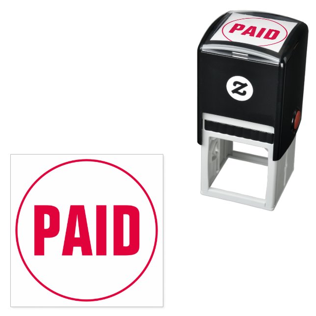 PAID Business Text Template Self-inking Stamp Självfärgande Stämpel (In Situ)