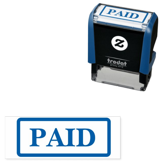 PAID Business Text Template Self-inking Stamp Självfärgande Stämpel (In Situ)
