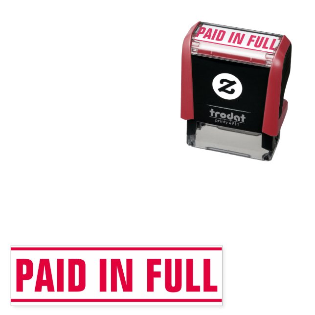 PAID Business Text Template Self-inking Stamp Självfärgande Stämpel (In Situ)