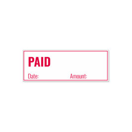 PAID Date Amount and Border Business Template Självfärgande Stämpel