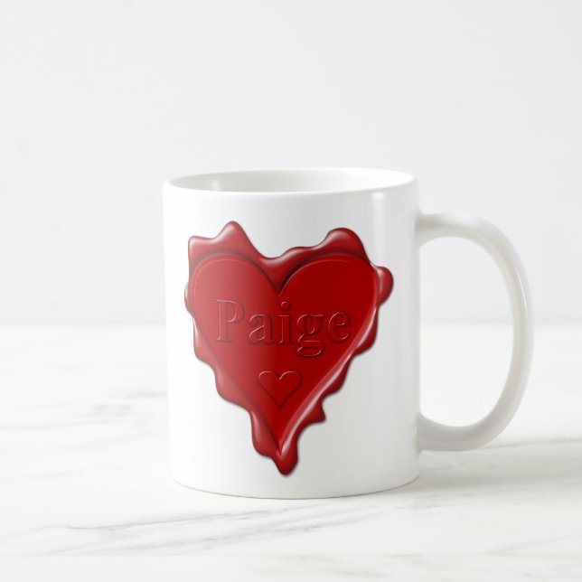 Paige. Den röda hjärtavaxen förseglar med kända Kaffemugg (Höger)