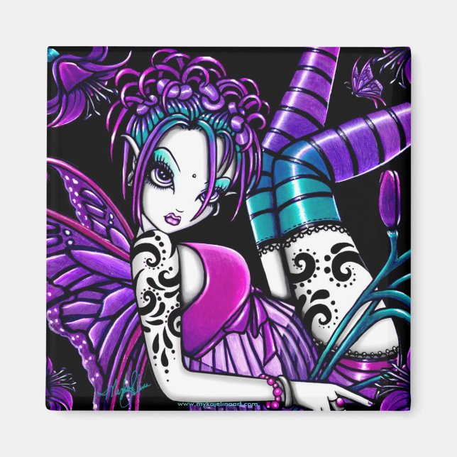 "Paige" Gothic Tattoo Fairy Art Magnet (Framsidan)