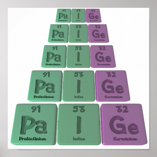 Paige som Protactinium Iodine Germanium Poster (Framsidan)