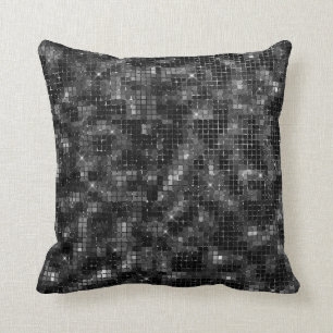 Paillett Look Svart Glam Glitter Kudde