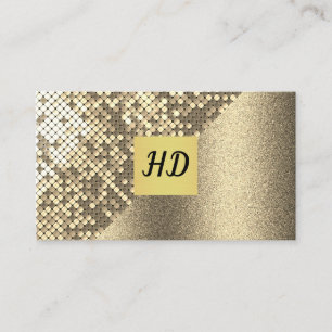 Paillett och glitter / Guld Lux Visitkort