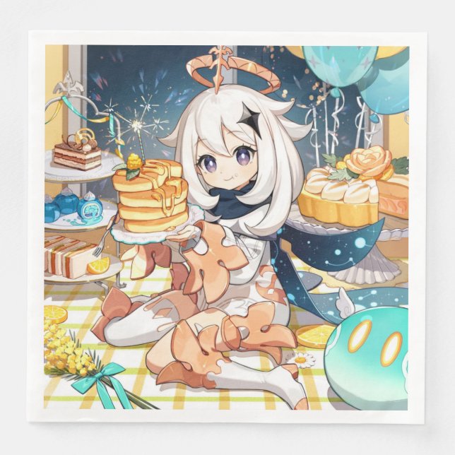 Paimon Genshin Impact Napkin Pappersservett (Framsida)