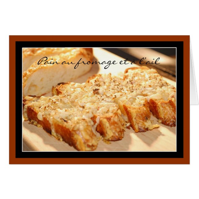 Pain au fromage et à l'ail hälsningskort (Framsidan Horizontal)