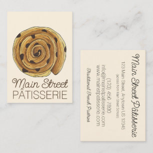 Pain Aux Raisins Fransk Patisserie Bakery Chef Visitkort