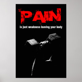 Pain Bodybuilding Fitness inspirational Dumbell Poster