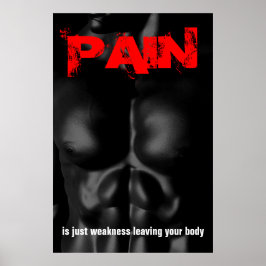 Pain Bodybuilding Fitness inspirational Quote Poster