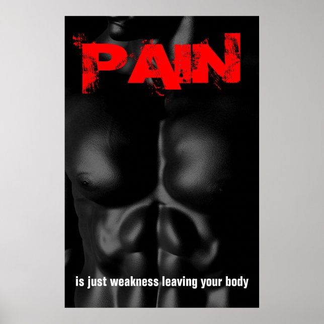 Pain Bodybuilding Fitness inspirational Quote Poster (Framsidan)