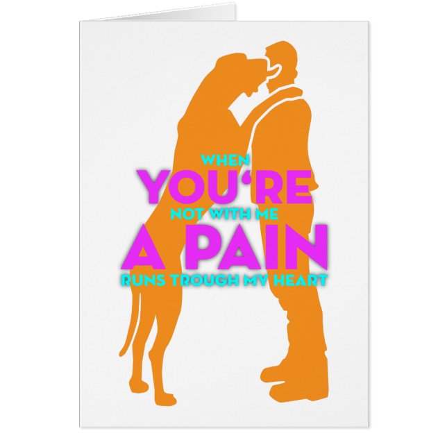 Pain Great dane Hälsningskort (Framsidan)