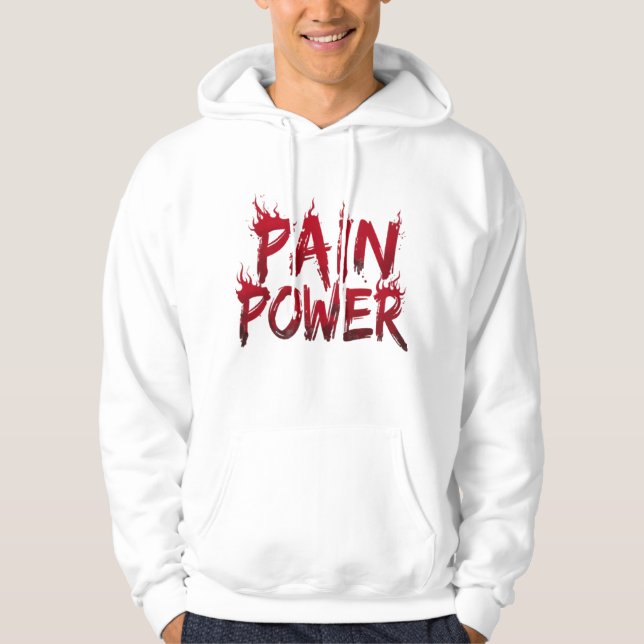 Pain is Power – Grunge Gothic Streetwear Hoodie (Framsida)