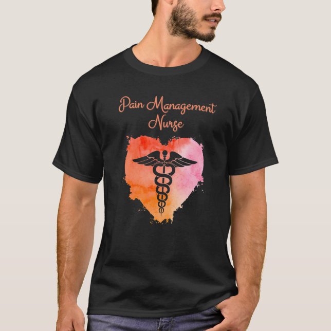 Pain Management Nurse Nurses Studenten Caduceus T Shirt (Framsida)