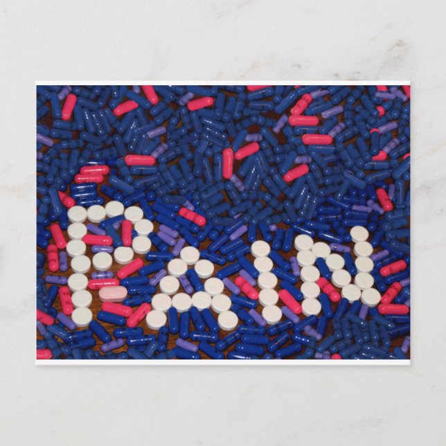 Pain Pills Vykort (Framsida)