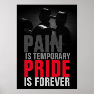 Pain Pride Motivational Bodybuilding Fitness Poster