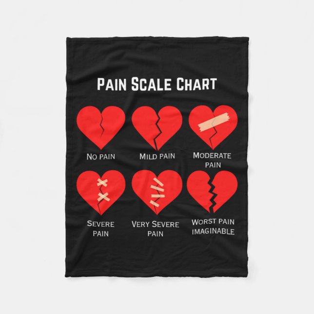 Pain Scale Chart Design For Funny Valentines Day  Fleecefilt (Framsidan)