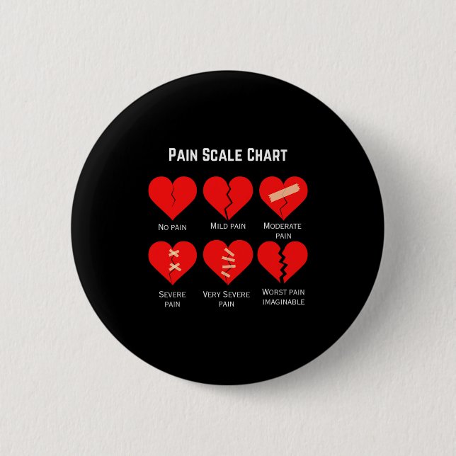 Pain Scale Chart Design For Funny Valentines Day  Knapp (Framsida)