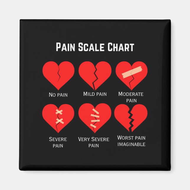Pain Scale Chart Design For Funny Valentines Day  Magnet (Framsidan)