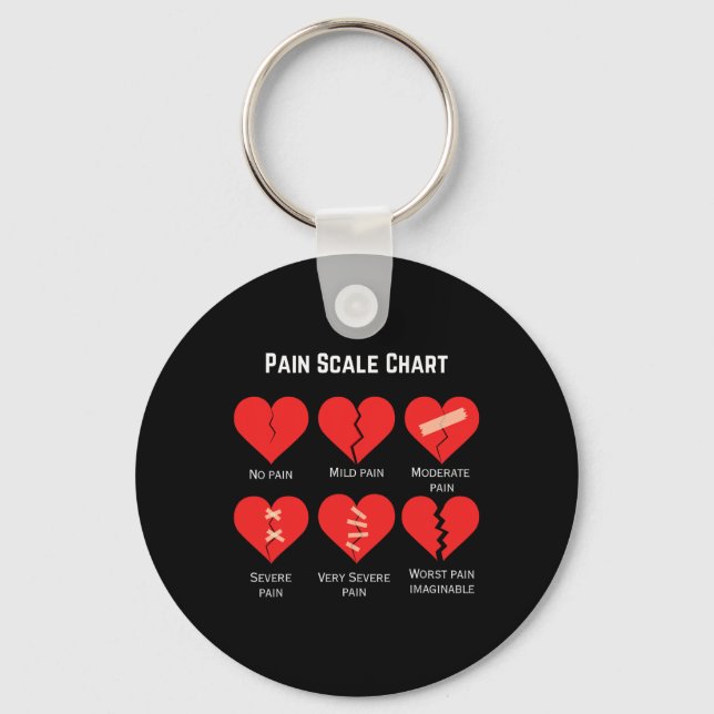 Pain Scale Chart Design For Funny Valentine's Day  Nyckelring (Framsida)