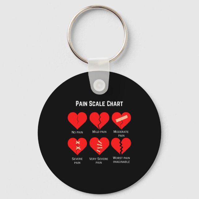Pain Scale Chart Design For Funny Valentines Day  Nyckelring (Framsida)