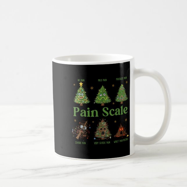 Pain Scale Christmas Funny Tree Xmas Nurse Holiday Kaffemugg (Höger)