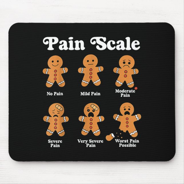 Pain Scale Funny Gingerbread Christmas Nurse Pain  Musmatta (Framsidan)