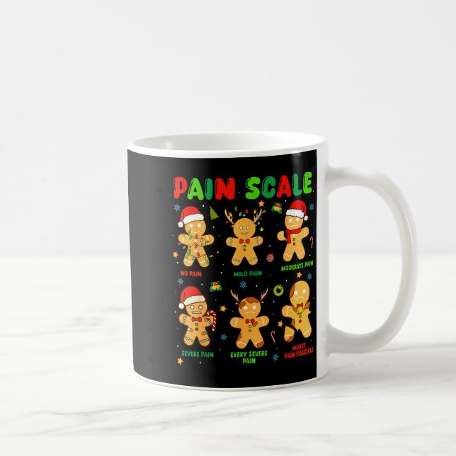 Pain Scale Funny Gingerbread Man Christmas Nurse H Kaffemugg (Höger)