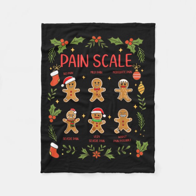 Pain Scale Gingerbread Essment Rn Er Nurse Christm Fleecefilt (Framsidan)