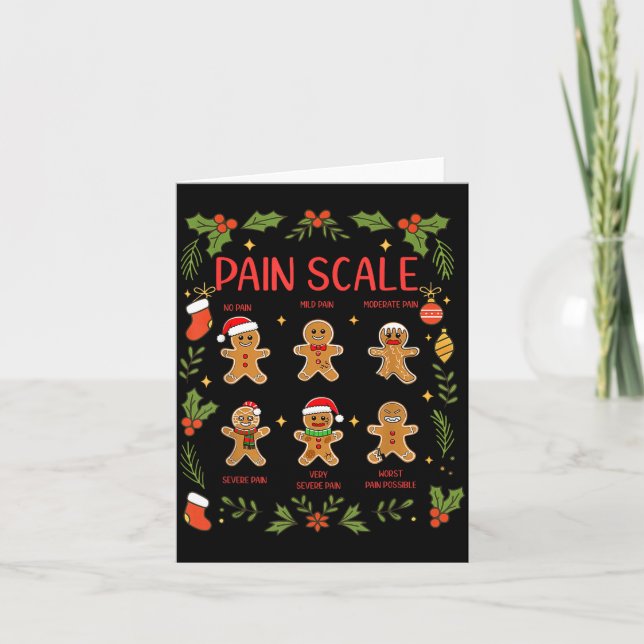 Pain Scale Gingerbread Essment Rn Er Nurse Christm Kort (Framsida)