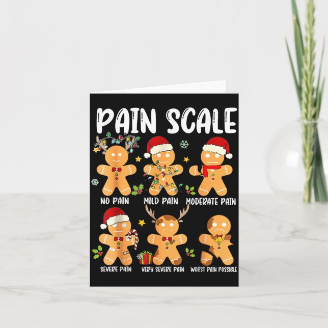 Pain Scale Gingerbread Trauma Nurse Christmas Nurs Kort (Framsida)