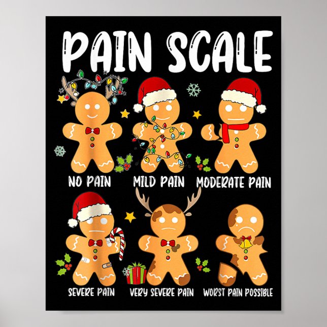 Pain Scale Gingerbread Trauma Nurse Christmas Nurs Poster (Framsidan)